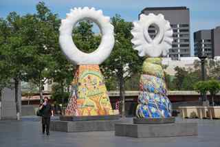 Public art along the South Bank of the Yarra River